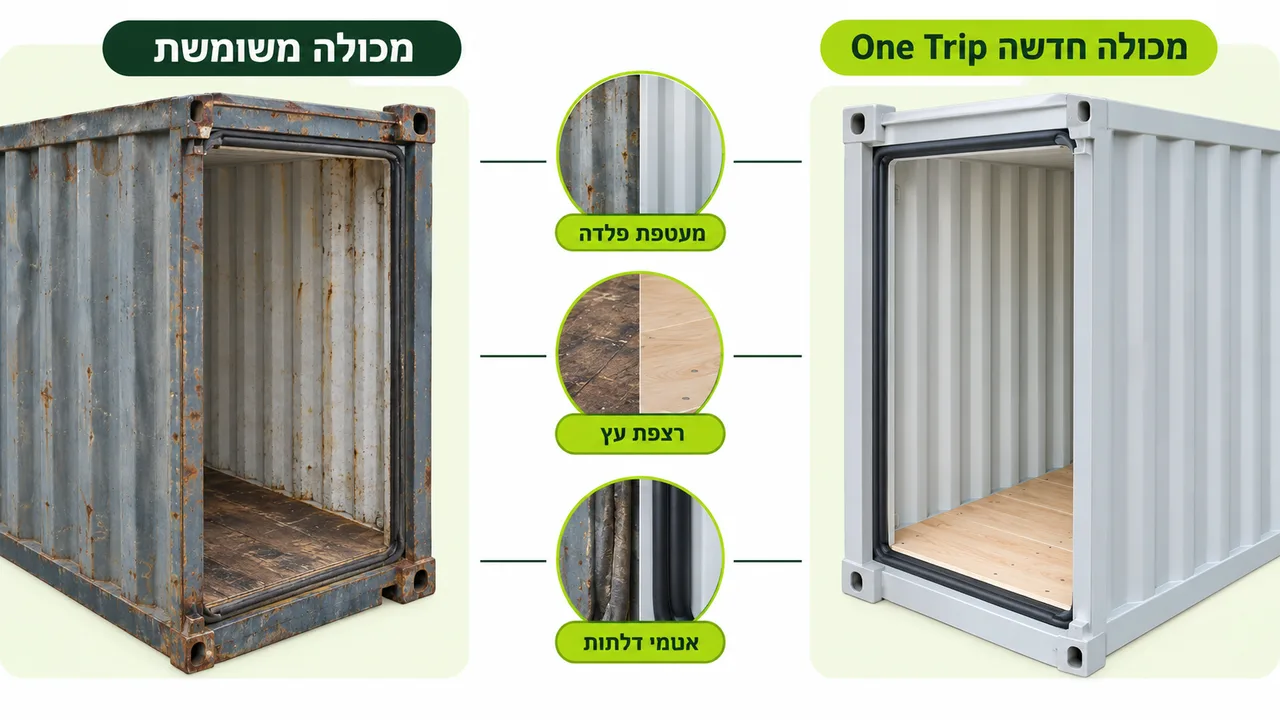 במה שונה קונטיינר One Trip ממכולה משומשת?