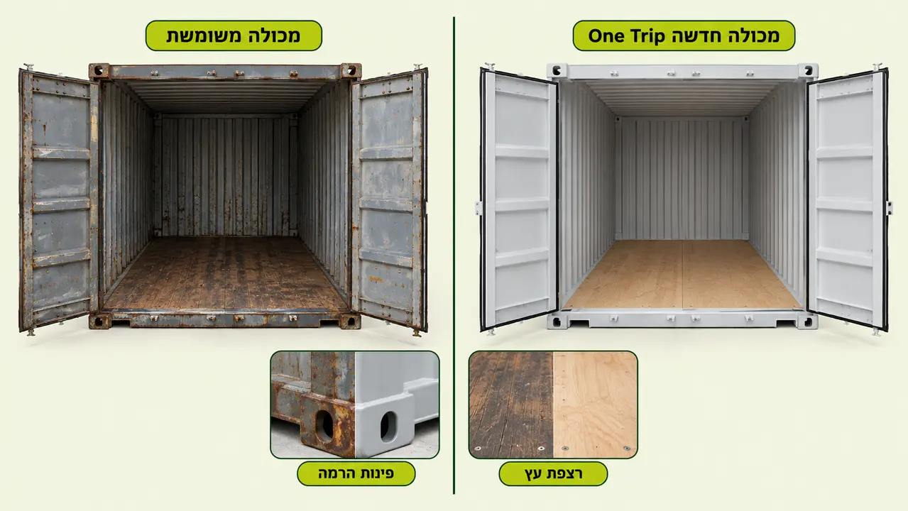 מכולת One Trip מול מכולה משומשת