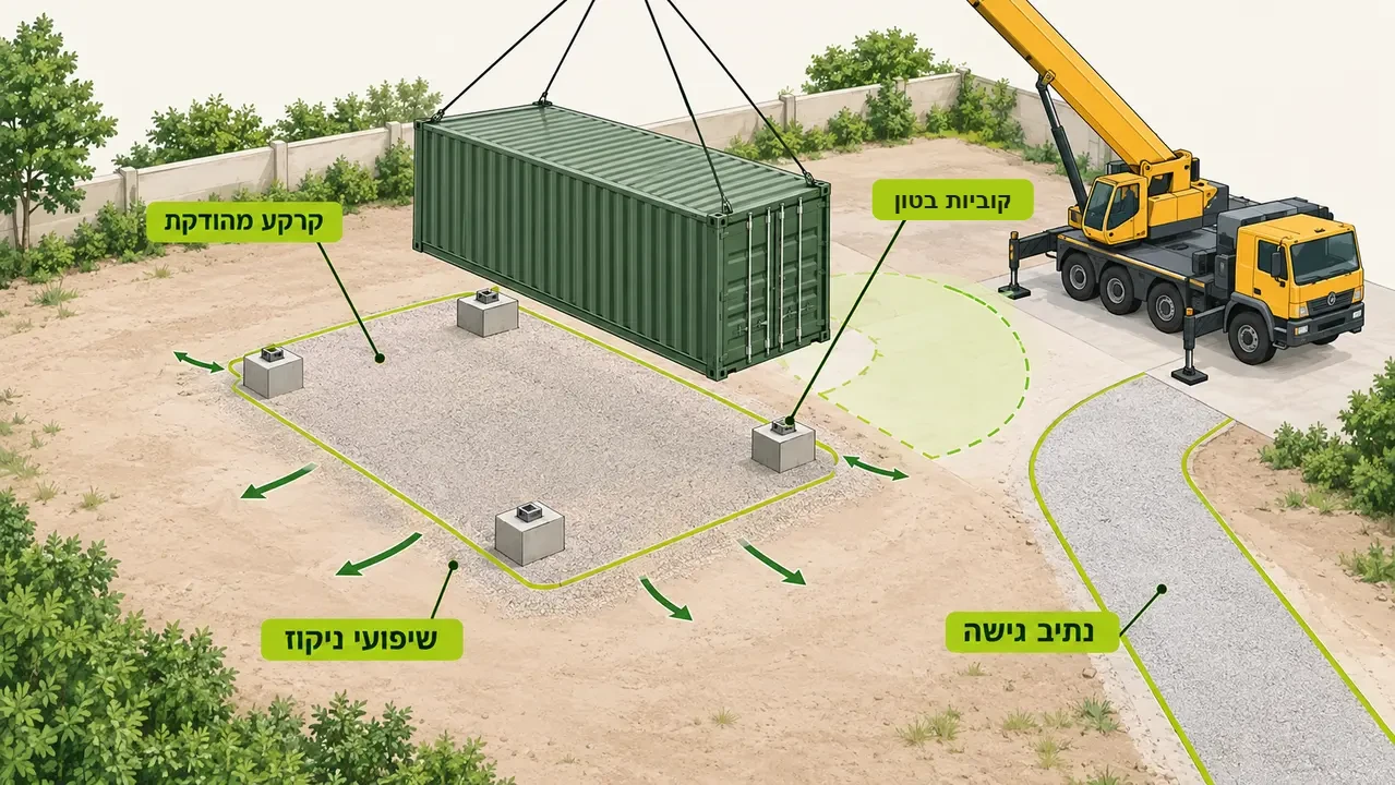 מה מכינים בשטח לפני הגעת משאית המנוף?